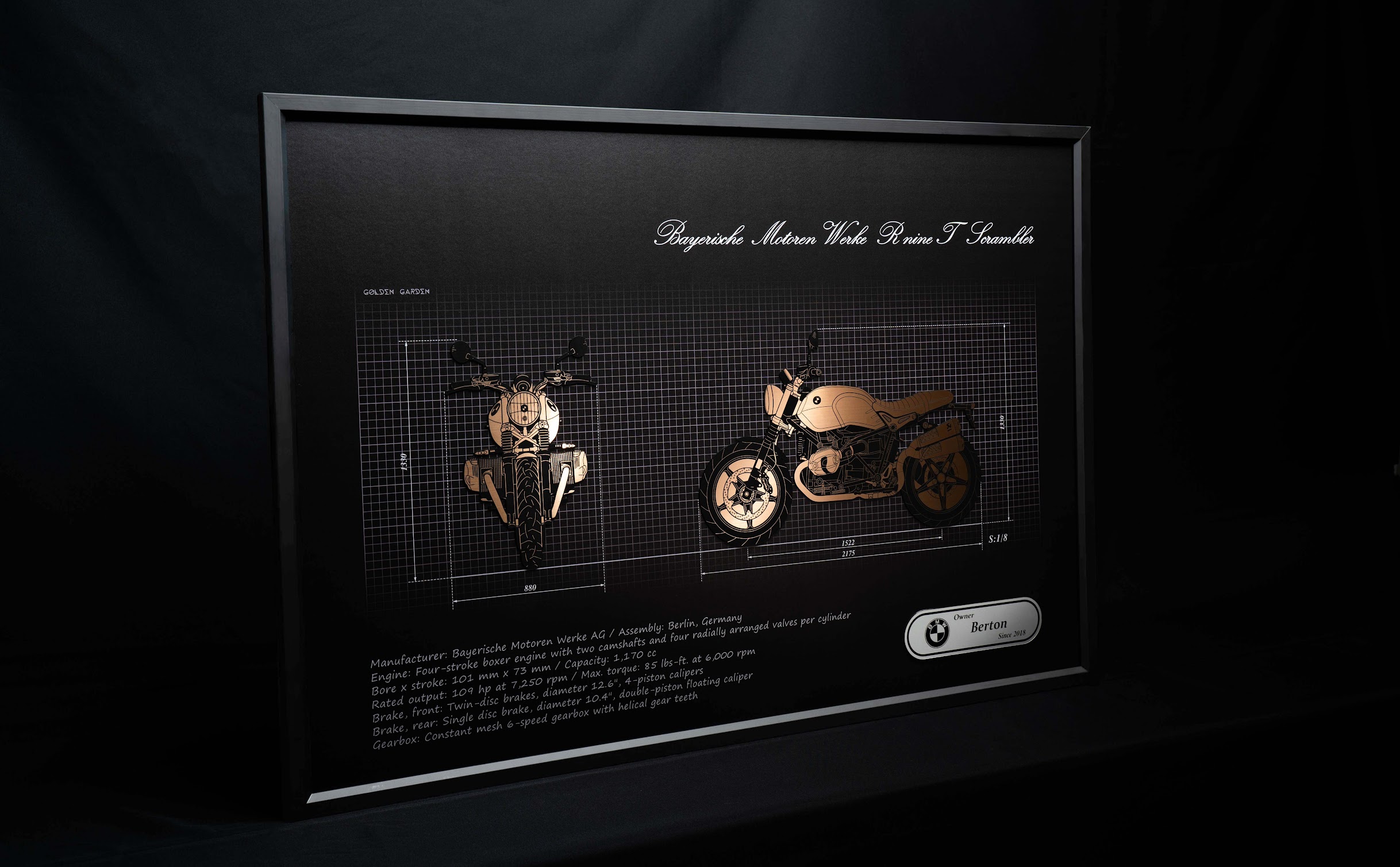 Memory-Preserving Motorcycle Art  Front & Side View Edition
